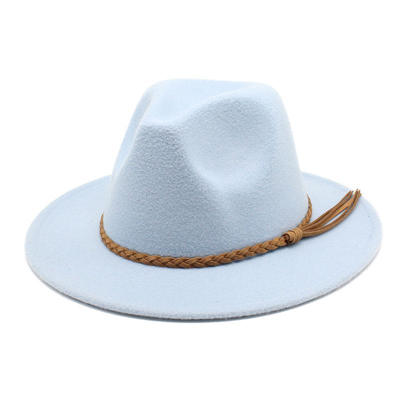 Fedora Hat Woolen Top Hat Jazz Hat Men'S And Women'S Woolen Hats