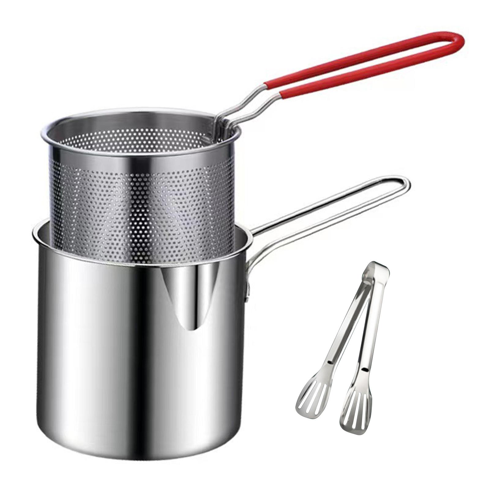 Stainless Steel Deep Frying Pot For Kitchen Multifunctional With Filter Mesh Deep Fryer For Home Kitchen