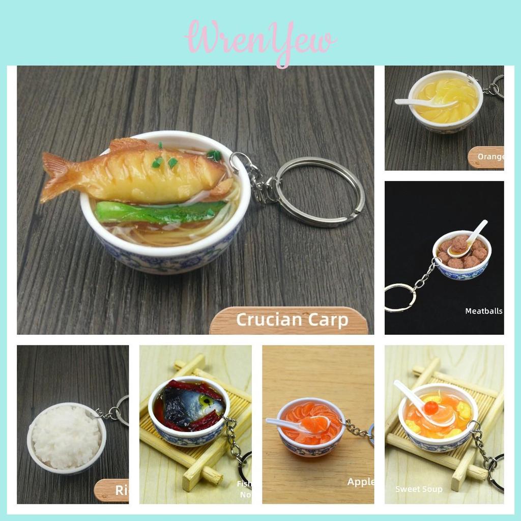 Adorable Simulated Food Mini Bowl Key Chain Pendant Decorations