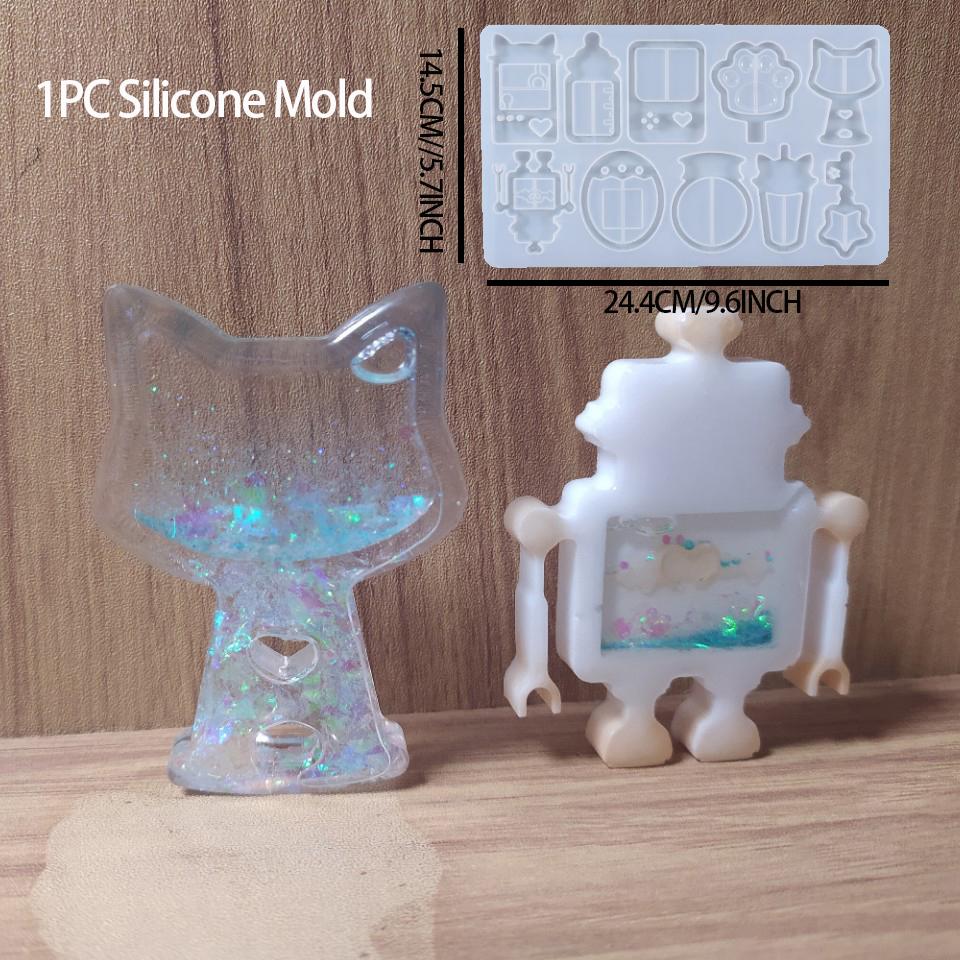 1PC Diy Crystal Dropper Mold, Flowing Sand Pendant, Silicone Mold