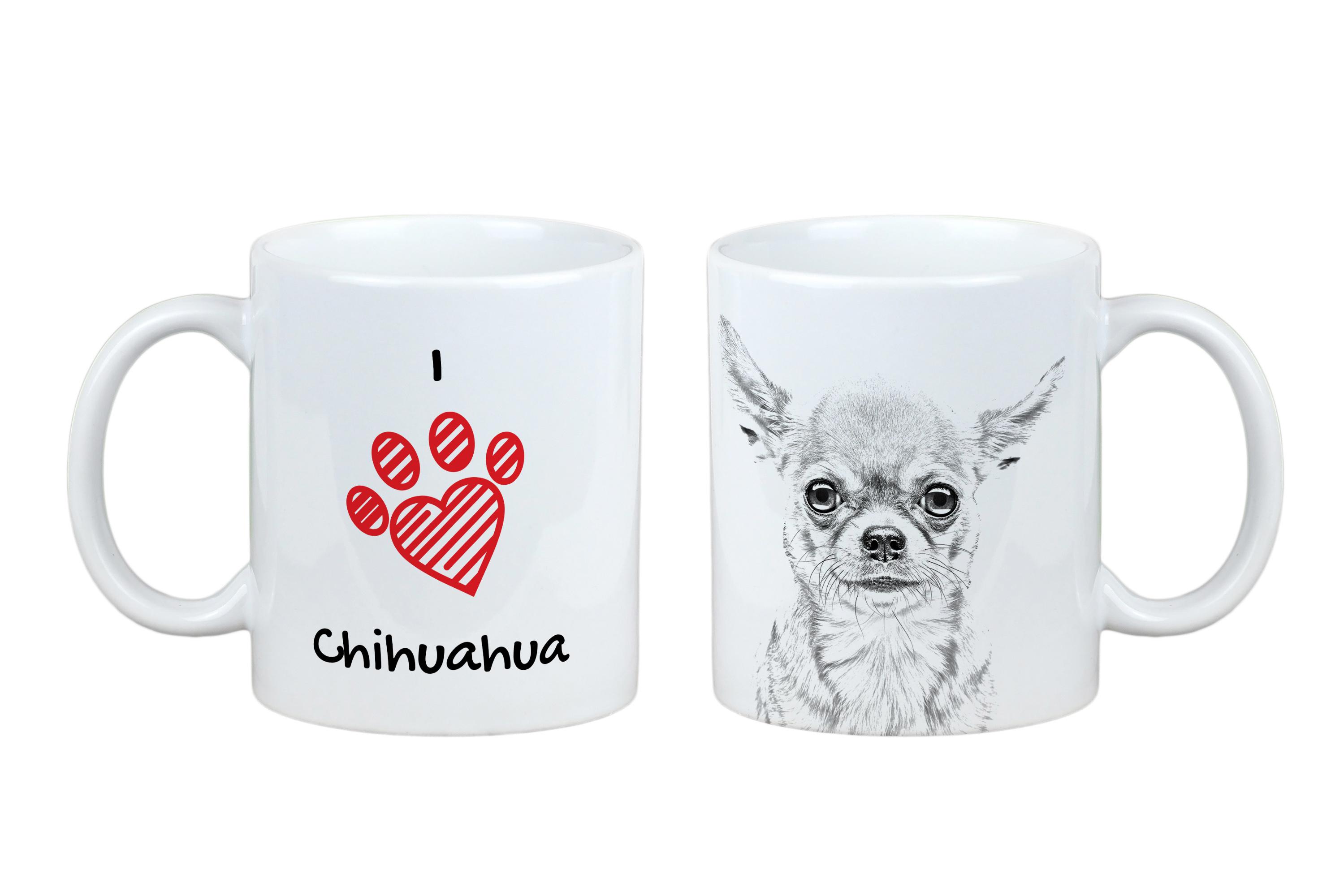 

Chihuahua short-haired, Chihuahua smooth - cup with a dog, cute cup with graphics, a gift with your photo from the Art-Dog brand білий