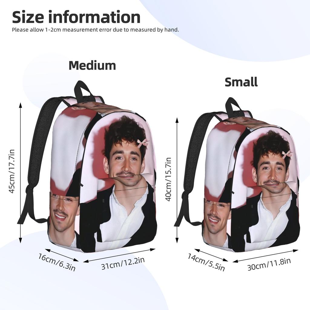 C-Charles Leclerc Fashion Backpack Gift Student Work Daypack for Men Women Laptop Computer Canvas Bags