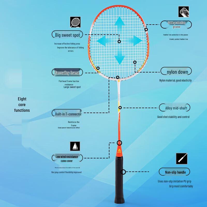 Deli Angenaite FH118 Badminton Racket Set