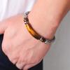 Stainless Steel Cuban Chain Bracelet Men Adjustable Unfading Tiger Eyes Obsidian Stone Bracelets Accessories Gifts