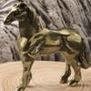 Antique Metal War Horse Statue Carving Traditional Chinese Fengshuis Home Office Decors Sculpture With Stable Base