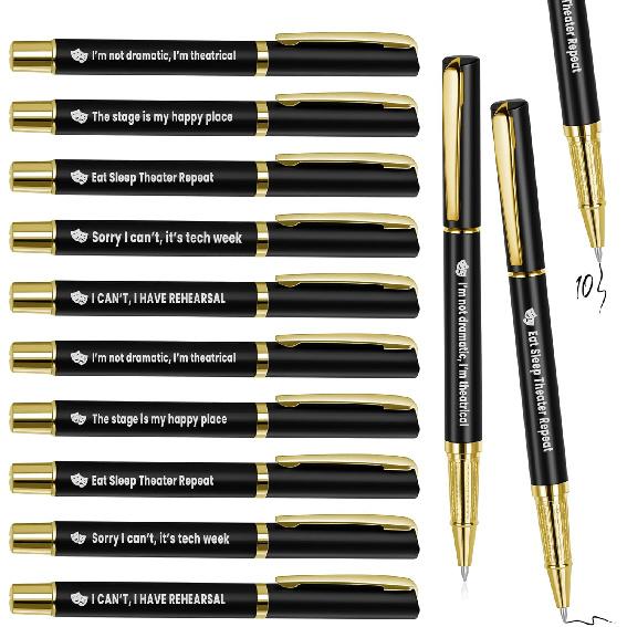 Theater Gifts 10PC Theatre Life Ballpoint Pens Broadway Musical Theater Gift for Directors, Actors, Music Teachers, Students, Musicians