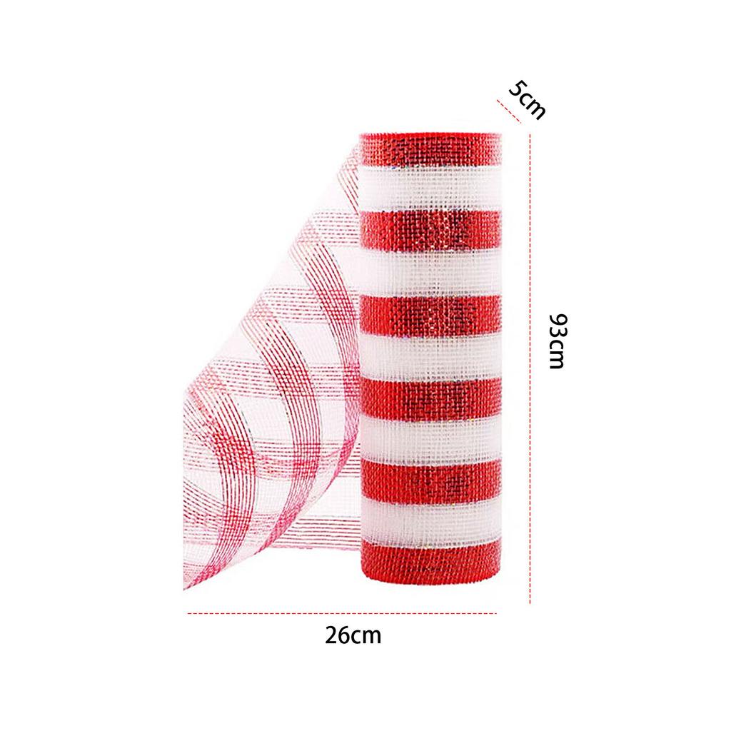 2 Rolls Decorative Mesh Ribbon Metallic Foil Mesh Rolls Metallic Foil Deco Mesh for Ribbon Swag Bows Garland Decoration