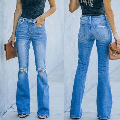 2023 High-Waist Micro Flare Women's Stretch Ripped Jeans