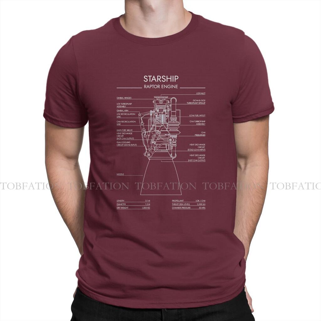 Spacex Raptor Engine Starship System T Shirt Harajuku Graphic Tshirt Oversized Crewneck Short Sleeve