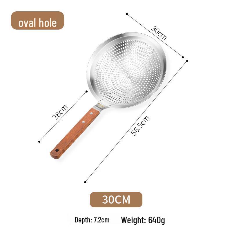 Premium Wooden Handle Stainless Steel Kitchen Strainer