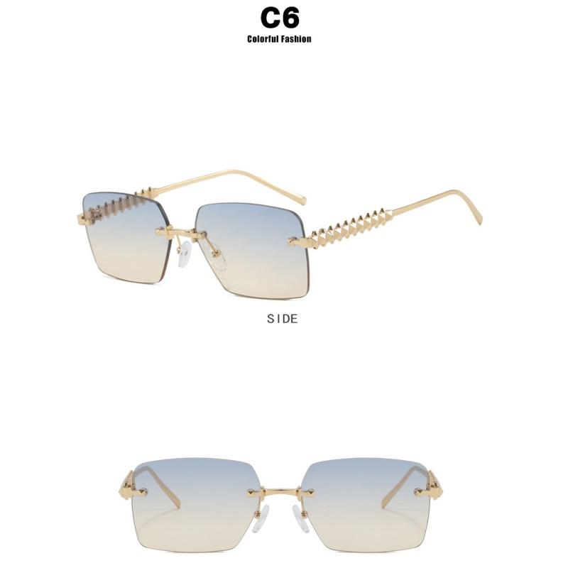 Ladies Sunglasses, Threaded Frameless Trimmed Sunglasses, Stylish Square Sunglasses