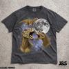 Three Iguanodon Moon Shirt, Dinosaur Lover Tee, Funny Iguanodon Galaxy Gift, Vintage Wash Retro Graphic Top, Prehistoric Nature Lover Gift