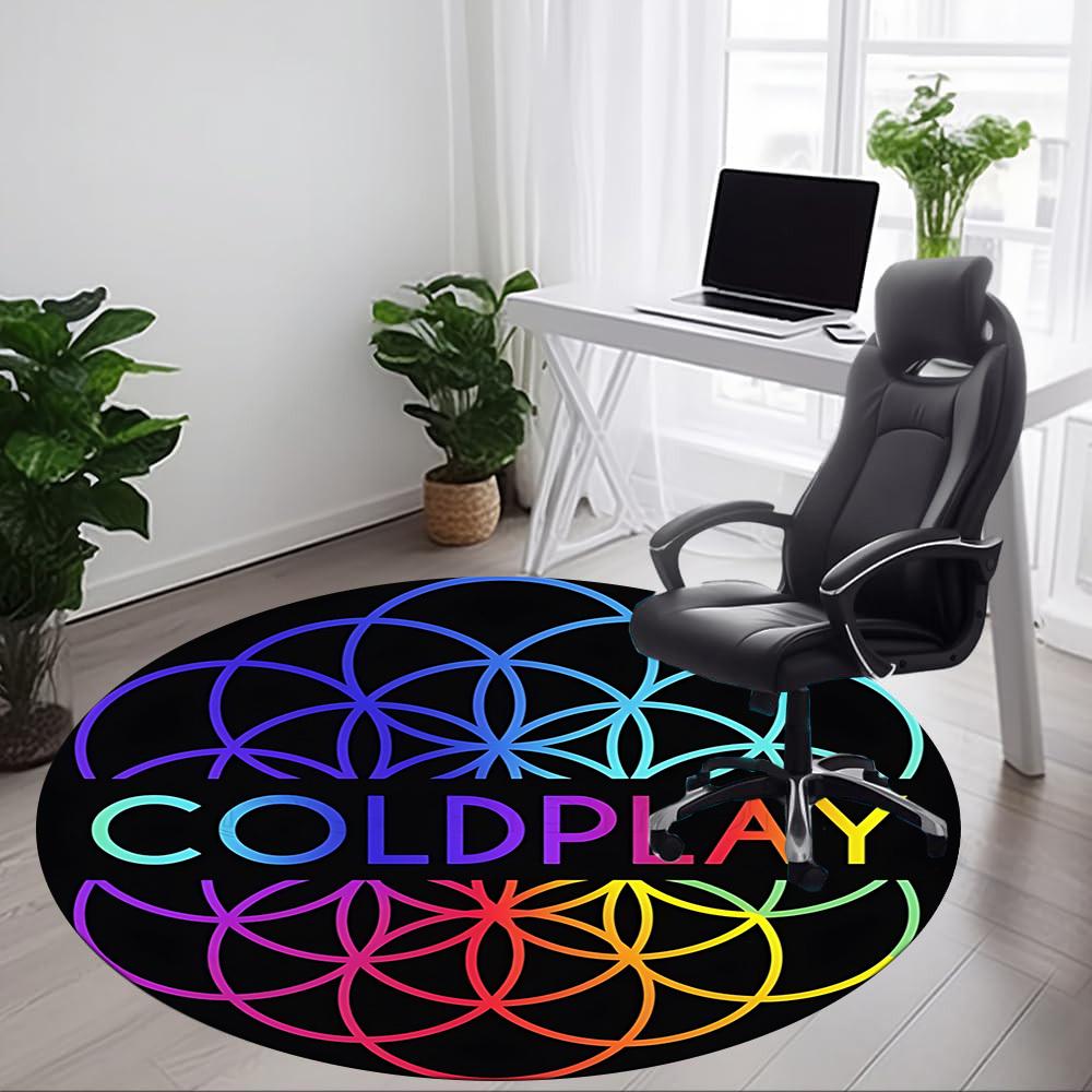 1PC Coldplay Merchandise Office Round Rug - Perfect for Office or Study Decor, Non-Slip Backing, Decorative Floor Mat yy250916014