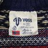 VOSS 80s Made In Norway, 100% Wool, Vintage Nordic Knit Cardigan Men's Used