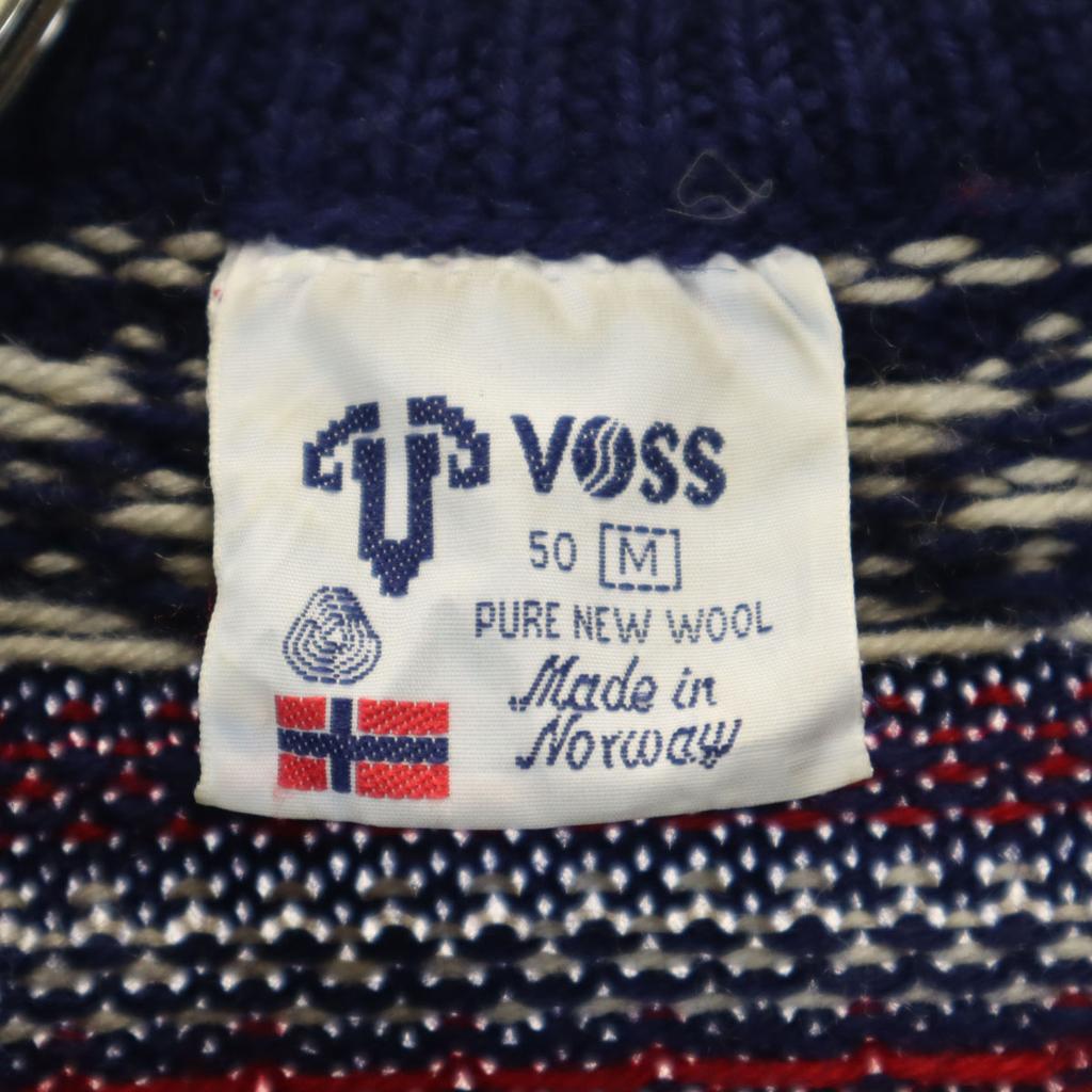 VOSS 80s Made In Norway, 100% Wool, Vintage Nordic Knit Cardigan Men's Used