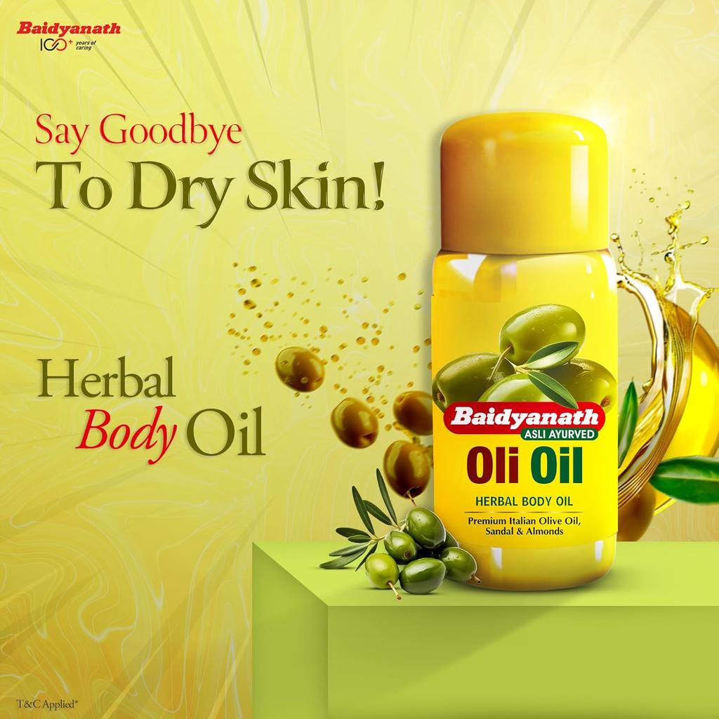 Baidyanath Moisturizing & Nourishing Body Oil For Radiant Skin Hydration, Smooth Texture & Deep Moisture With Vitamins & Antioxidants 300 ml