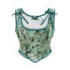 Vintage Floral Bustier Corsets Lingerie Overbust Corset Top Waist Vest with Lace-up Sexy & Firm Control Breathable Design
