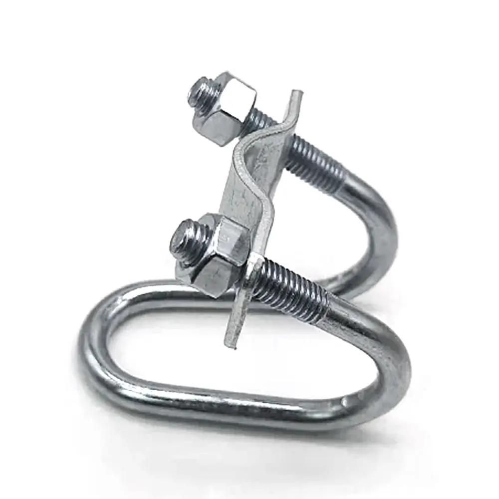 1Pcs Durable Double U-Cross U Bolt Cross Clamp Scaffolding Fixing Hose Clamp Screw Steel Connector Tube Pipe Clip