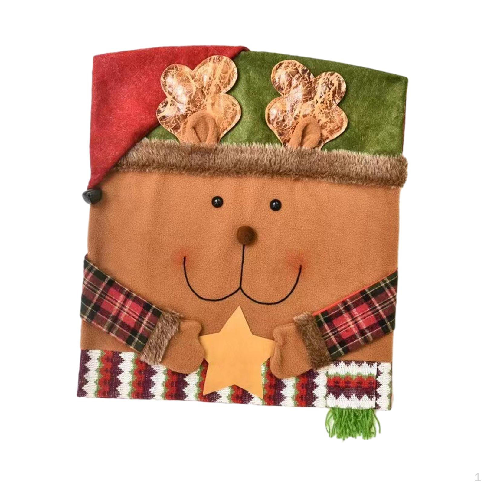 

Рождественский чехол на спинку стула, защитный чехол для украшения обеденного стола для вечеринки Reindeer