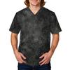 Men's Halloween Print Medical Scrub Top V Neck with Tie Pocket Comfortable Fit Daily Workwear for Healthcare Professionals