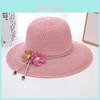 Summer Womens Straw Hat With Wide Brim And Butterfly Knot For Sun Protection