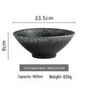 Japanese Ceramic Ramen Bowl Set: Large Retro Conical Hat Design Soup & Noodle Bowl with Plate