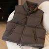 Autumn and Winter Design Sense New Down Cotton Vest Short Stand-up Collar Korean Version Loose and Thin Vest Cotton Coat Tide