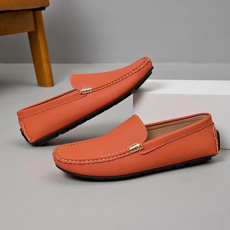 Fashion Italian Style Men's Penny Loafers Casual Leather Slip on Flats New Driving Shoes Non-Slip Sole Moccasins Handmade Business Shoes