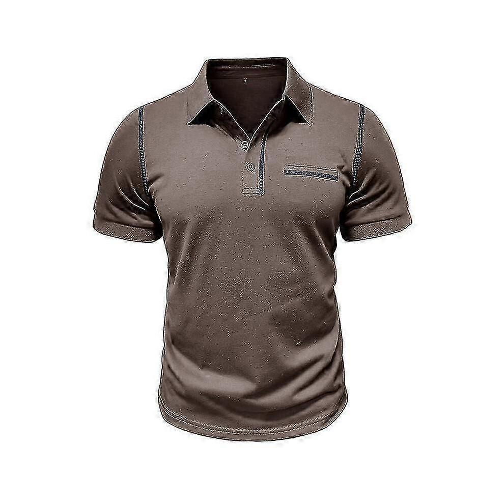 (XL,Brown)Men's Short Sleeved Clothing