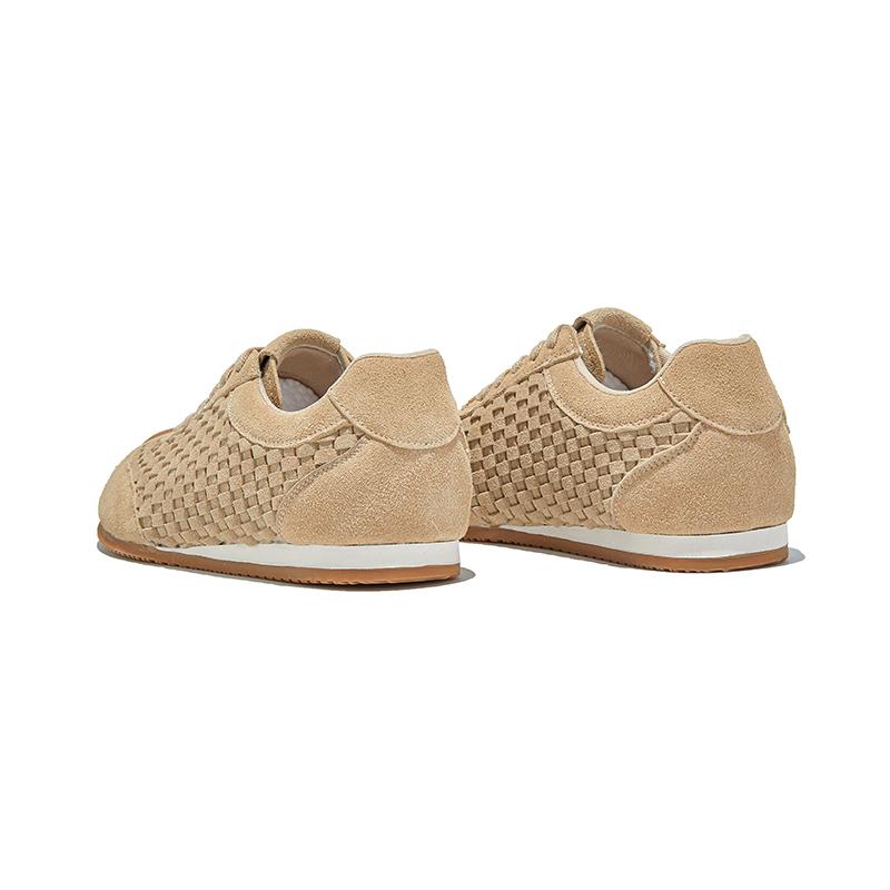 Fashion Women's Sneakers Shoes 2025 New Woven Non-slip Genuine Leather Sneakers For Women Large Size Breathable Casual Shoes Female