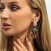 Salircon 2026 New Vintage Luxury Flower Drop Earring Women Statement Resin Heart Earring Jewelry Trendy Female Accessories Gift