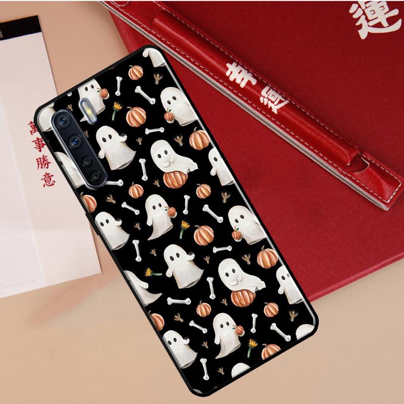 Autumn Leaves Pumpkin Halloween Case For Oppo A78 A38 A80 A60 A40 A18 A98 A58 A96 A76 A16 A94 A74 A54 A15 A17 A57 A77 A5 Pro