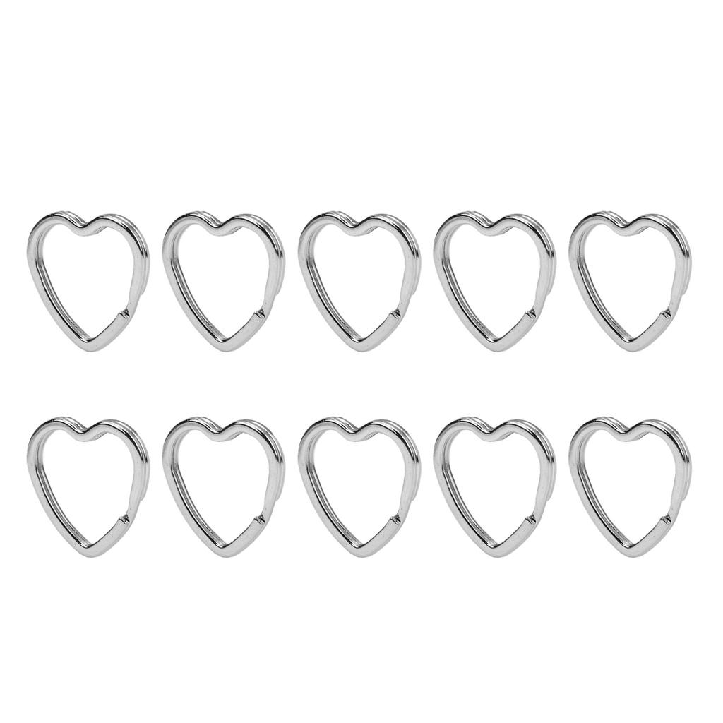 10pcs Metal Keychain Clasp Key Holder Rings for Craft Hanging License Plate Silver