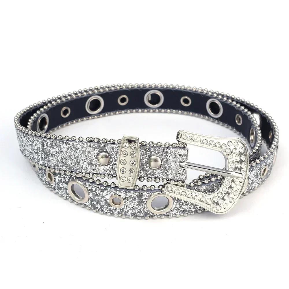 Cinturones Góticos de Pedrería Personalizados Para Mujer Chica Moda Cinturones de Cuero PU Vaquero Occidental Y2K Retro Decoración Falda Vaquera Cinturón