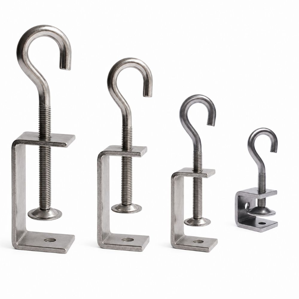 Pull Ring C-clamp 304 Stainless Steel Fixed Holder Clip Square Clamp Hardware Fasteners