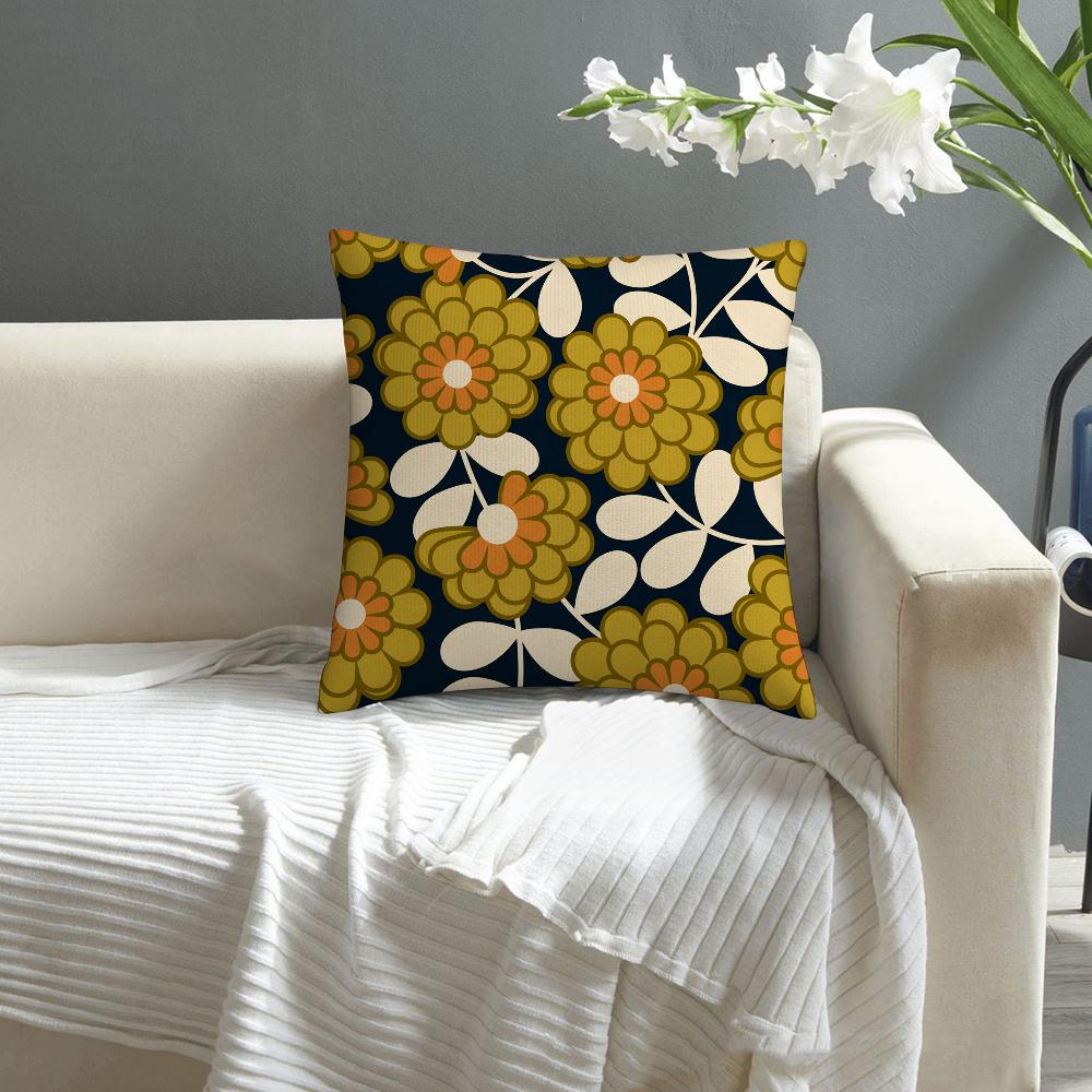 Federa per Cuscino Floreale Art O-Orla Kiely Decorazione Divano Casa Stampa Double-Sided Copricuscini Quadrati in Peluche Copertura Decorativa per Cuscino
