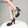 Women's Mary Jane Pumps Chunky Heel Platform Shoes Pointed Toe Ankle Strap Office Ladies High Heels Women Fashion Casual Shoes