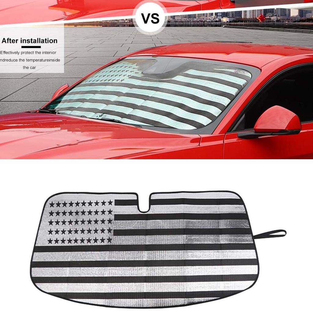 Windshield Visor SunShade Sun Shade US Flag For Ford Mustang 2015-20 Accessories