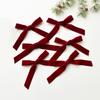 18pcs Set Velvet Xmas Tree Ribbon Merry Christmas 1/1.5/2.5/3.8cm Hanging Pendant Red Green Brown Christmas Tree Bow Party Decor