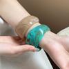 Minority Design Irregular Wide Bracelet Colorful Geometric Hand Ring Retro Acrylic Bangle  Girls