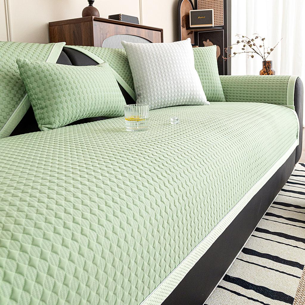 Sofa Kissen Sommer Neu Leichter Luxus High-End Rutschfeste Matte Kühle Kissen Kalte Seide Kühle Gerade Reihe Sofaüberwurf