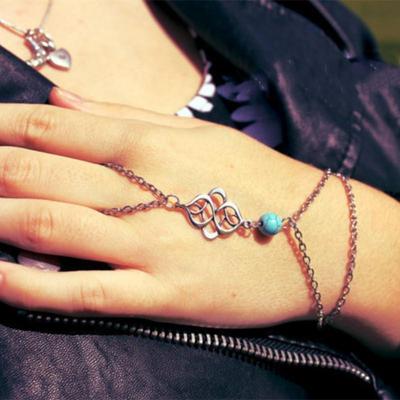 Bracciale da dito turchese fatto a mano: Moda Europea e Americana, Buona Fortuna e Simbolo Auspicioso