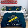 3pcs Duvet Cover Set (1*Duvet Cover + 2*Pillowcase, Without Core), Custom Name AIK Fotboll Pattern Bedding Set, Home Bedroom Decor Gift