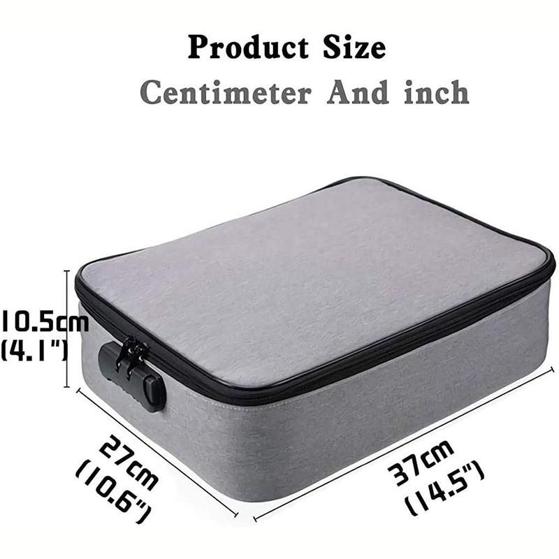 Wasserdichte 3-lagige Dokumentenaufbewahrungstasche mit Passwortschloss Ablagebeutel Aktenfach Organizer für Reisepass Rechtliche Dokumente