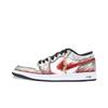 Air Jordan 1 Ares, The God Of War Abrasion Resistant Low Top Vintage Basketball Shoes Unisex Black Red Gold 553558-165(Team724-)