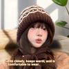 Fair Isle Style Knitted Hat For Women Retro Dual-Use Bag Hat Warm Wool Hat Earmuffs