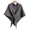 Women's Wool Knit Triangle Shawl Scarf - Autumn/Winter 2025 - Large Solid Color