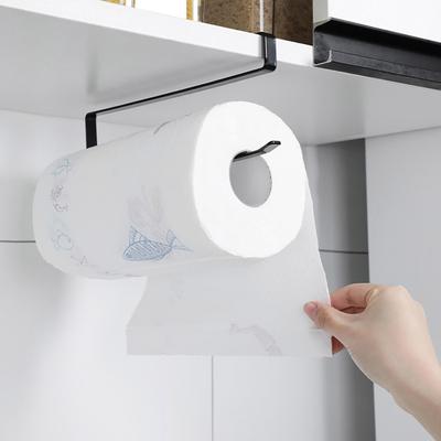 Rollenpapierhalter, stanzfrei, große Tragfähigkeit, rutschfest, rostfrei, vertikale und horizontale Installation, Schrank, Konservierungsfolie, Handtuch, Geschirrlappen