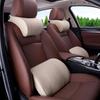 Leather Memory Foam Car Headrest Neck and Lumbar Support Pillow