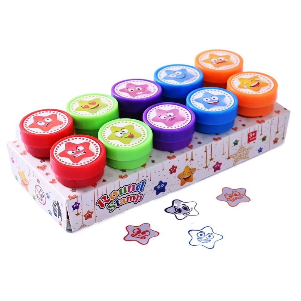 10/12/26Pcs Cartoon Animal Stamps Self-ink Comments Children's Self-stamp Set 26 Letters Christmas Teacher Stamps